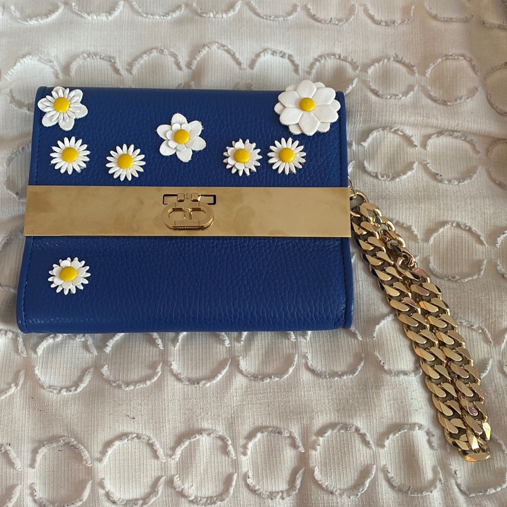 Navy and gold sunflower Dee Ocleppo handbag